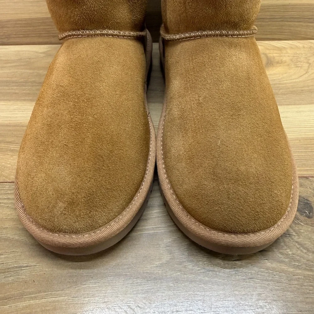 UGG Koolaburra Classic Mini Boots Big Girls Youth 5 Zip Chestnut Faux Sherpa